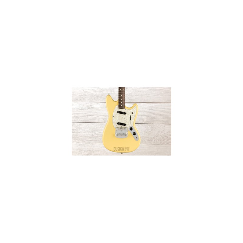 Fender American Performer, Mustang, Vintage White, Guitarra Eléctrica con gig bag