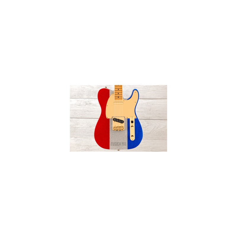 Fender Buck Owens Telecaster, Red, Silver and Blue Sparkle, Guitarra Eléctrica