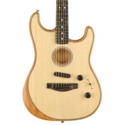 Fender American Acoustasonic Strat, Natural, Guitarra Electroacústica con Gig bag
