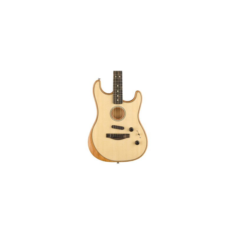 Fender American Acoustasonic Strat, Natural, Guitarra Electroacústica con Gig bag